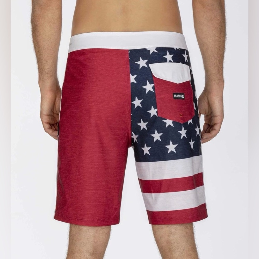 Hurley Men’s Phantom Patriot USA Flag 20” Board Shorts Size 32 - Picture 4 of 13